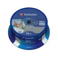 Printable Blu-Ray BD-R Verbatim Wide Inkjet Datalife 25 Units 25 GB 6x