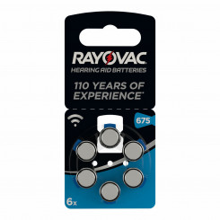 Lithium Button Batteries Rayovac Compatible with headphones ZA675 1,4 V (6 Units)