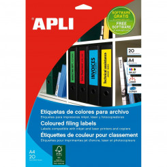 Adhesives/Labels Apli 190 x 61 mm Blue A4 20 Sheets