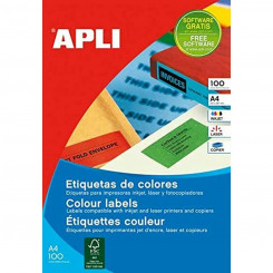 Adhesives/Labels Apli 70 x 37 mm Yellow A4 20 Sheets