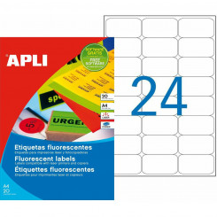 Adhesives/Labels Apli 64 x 33,9 mm Yellow A4 20 Sheets