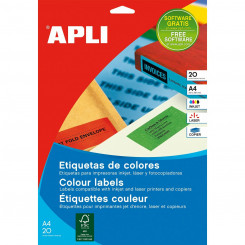 Adhesives/Labels Apli 105 x 148 mm Yellow 20 Sheets