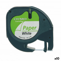 Lamineeritud lint märgistusmasinatele Dymo 91200 LetraTag® must valge 12 mm (10 ühikut)