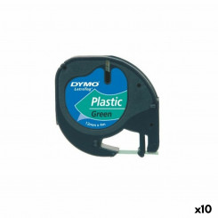 Lamineeritud lint märgistusmasinatele Dymo 91204 LetraTag® must roheline 12 mm (10 ühikut)