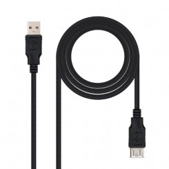 USB 2.0 Cable NANOCABLE 10.01.0202-BK 1 m Black Beige