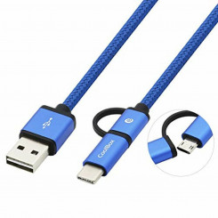 USB-кабель к Micro USB и USB C CoolBox COO-CAB-U2MC-BL