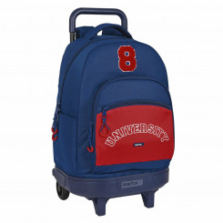Школьный рюкзак на колесах Safta University Red Navy Blue (33 x 45 x 22 см)