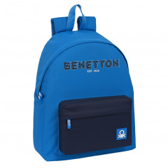 School Bag Benetton Deep water Blue (33 x 42 x 15 cm)