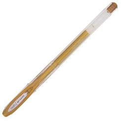 Ручка с жидкими чернилами Uni-Ball Rollerball Signo Noble Позолоченный Металлик 0,5 mm (12 Предметы)