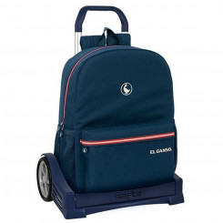 School backpack with wheels El Ganso Classic Blue 32 x 14 x 43 cm
