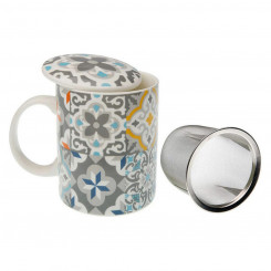 Cup with Tea Filter Versa Alfama Porcelain Stoneware (8 x 10 x 8 cm)