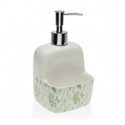 Soap Dispenser Versa Lara Sheets White Ceramic (9,4 x 17,8 x 10,5 cm)