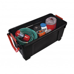 Storage Box with Wheels Iris Black/Red polypropylene 170L (49 x 103 x 50 cm)