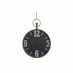 Wall Clock DKD Home Decor Crystal Black Golden Iron (60 x 6.5 x 80 cm)