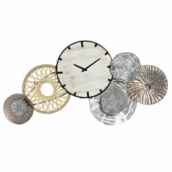 Настенные часы DKD Home Decor Серые металлические круги МДФ Дерево (99 x 7,6 x 54,3 см)