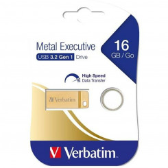 Флеш-накопитель Verbatim Metal Executive Golden, 16 ГБ