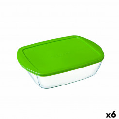 Прямоугольный ланчбокс с крышкой Pyrex Cook & Store Зеленый 1,1 л 23 x 15 x 7 см Силиконовое стекло (6 шт.)