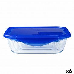 Hermeetiline lõunakarp Pyrex Cook & Go 20,5 x 15,5 x 6 cm sinine 800 ml klaas (6 ühikut)