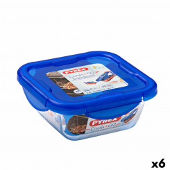 Hermeetiline lõunakarp Pyrex Cook & Go 16,7 x 16,7 x 7 cm sinine 850 ml klaas (6 ühikut)