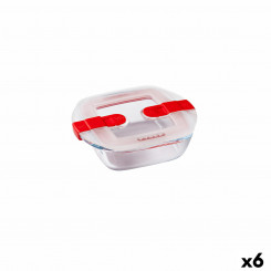 Hermetic Lunch Box Pyrex Cook & Heat 15 x 12 x 4 cm 350 ml Transparent Glass (6 Units)
