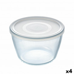 Round Lunch Box with Lid Pyrex Cook & Freeze 1,6 L 17 x 17 x 12 cm Transparent Silicone Glass (4 Units)