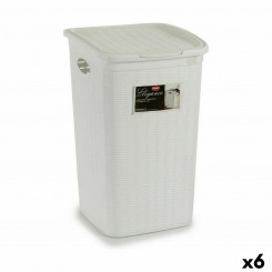Laundry Basket Stefanplast Elegance White Plastic 50 L 36,5 x 54,5 x 38 cm (6 Units)