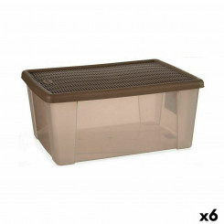 Коробка для хранения с крышкой Stefanplast Elegance Коричневый пластик 29 x 17 x 39 см (6 шт.)