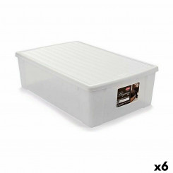 Storage Box with Lid Stefanplast Elegance White Plastic 38,5 x 17 x 59,5 cm (6 Units)