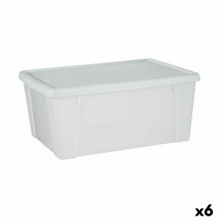 Ящик для хранения с крышкой Stefanplast Elegance Белый пластик 29 x 17 x 39 см (6 шт.)
