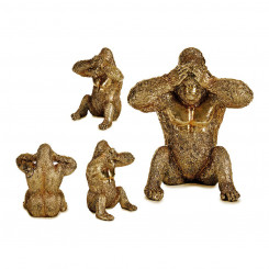 Dekoratiivne figuur Gorilla 9 x 18 x 17 cm Kuldne