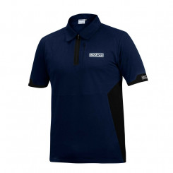 Мужская рубашка поло с коротким рукавом Sparco S01367BMNR2M Синий/Черный M