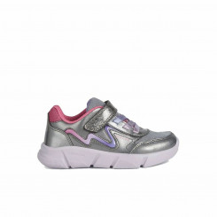 Sports Shoes for Kids Geox Aril Silver Grey