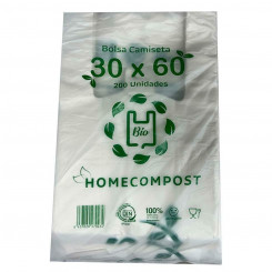 Shopping Bag White Biodegradable 200 Units 30 x 60 cm