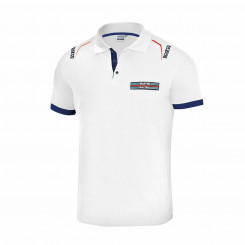 Мужская рубашка-поло с коротким рукавом Sparco Martini Racing белая