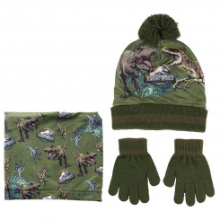 Шапка, перчатки и утеплители для шеи «Парк Юрского периода», 3 шт., темно-зеленые