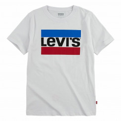 Детская белая футболка с коротким рукавом и логотипом Levi's Sportswear