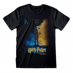Lühikeste varrukatega T-särk Harry Potter Dobby Poster Must Unisex