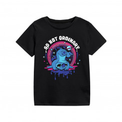 Детская футболка с коротким рукавом Stitch So Not Ordinary, черная