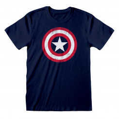 Short Sleeve T-Shirt Capitán América Captain America Shield Blue Unisex