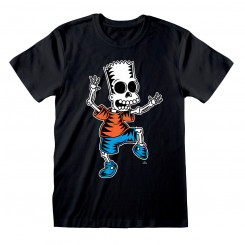 Short Sleeve T-Shirt The Simpsons Skeleton Bart Black Unisex