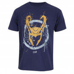 Marvel Splatter Logo Short Sleeve T-Shirt Blue Unisex