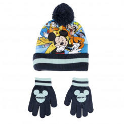 Шапки и перчатки Микки Маус, 2 шт., детали темно-синие