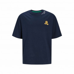Детская футболка с коротким рукавом Jack & Jones Jorcole с принтом на спине, темно-синяя