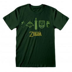Lühikeste varrukatega T-särk, meeste ja naiste The Legend of Zelda Icons Tumeroheline