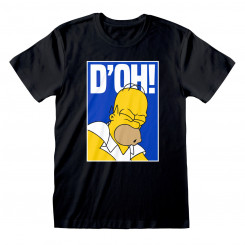 Мужская и женская черная футболка с коротким рукавом The Simpsons Doh