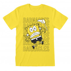 Мужская и женская желтая футболка с короткими рукавами Spongebob Barnacles