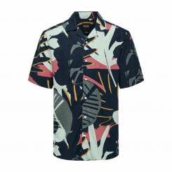 Shirt Only & Sons Onsbertil Reg Visc Linen Navy Casual Short Sleeve