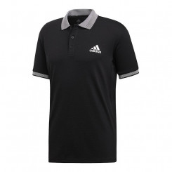 Мужская рубашка поло с коротким рукавом Adidas CLUB SOLID POLO DX1806 Черный полиэстер Мужчины XS