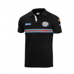 Men’s Short Sleeve Polo Shirt Sparco Martini Racing Black (Size L)