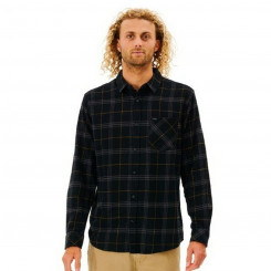 Men’s Long Sleeve Shirt Rip Curl Checked in Flannel Franela Black